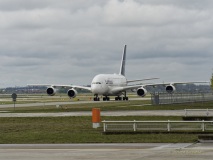 A380 - erste Landung auf Flughafen Muenchen nach Corona