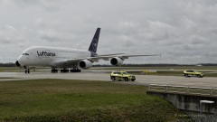 A380 - erste Landung auf Flughafen Muenchen nach Corona