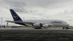 A380 - erste Landung auf Flughafen Muenchen nach Corona