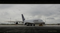 A380 - erste Landung auf Flughafen Muenchen nach Corona