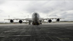 A380 - erste Landung auf Flughafen Muenchen nach Corona