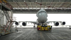 A380 - erste Landung auf Flughafen Muenchen nach Corona