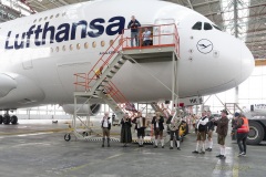 A380 - erste Landung auf Flughafen Muenchen nach Corona