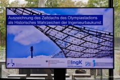 Auszeichnung Zeltdach des Münchner Olympiastadions als Historisches Wahrzeichen der Ingenieurbaukunst in Deutschland