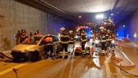 Feuerwehr Übung im Tunnel Aubing 2021