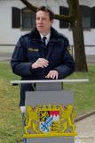 Bayerns Innenminister Joachim Herrmann, Karin Baumüller-Söder und Staatssekretär a.D. Gerhard Eck besuchen Polizei-Reiterstaffel in München