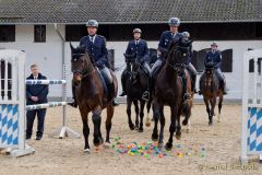 Bayerns Innenminister Joachim Herrmann, Karin Baumüller-Söder und Staatssekretär a.D. Gerhard Eck besuchen Polizei-Reiterstaffel in München