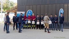 Wiesn 2023 Vorstellung italienische_Polizisten und Berufsfeuerwehrleute